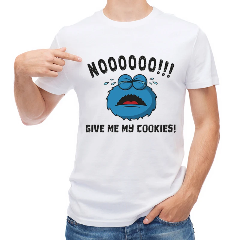 

TEEHUB Newest Cookies Monster Men T Shirt Fashion Crying Cookie Printed T-shirt Short Sleeve Casual Tops Boy Tees