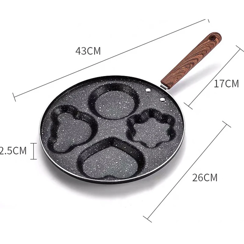 BEEMSK сковорода с четырьмя отверстиями утолщенная для омлета антипригарное яйцо