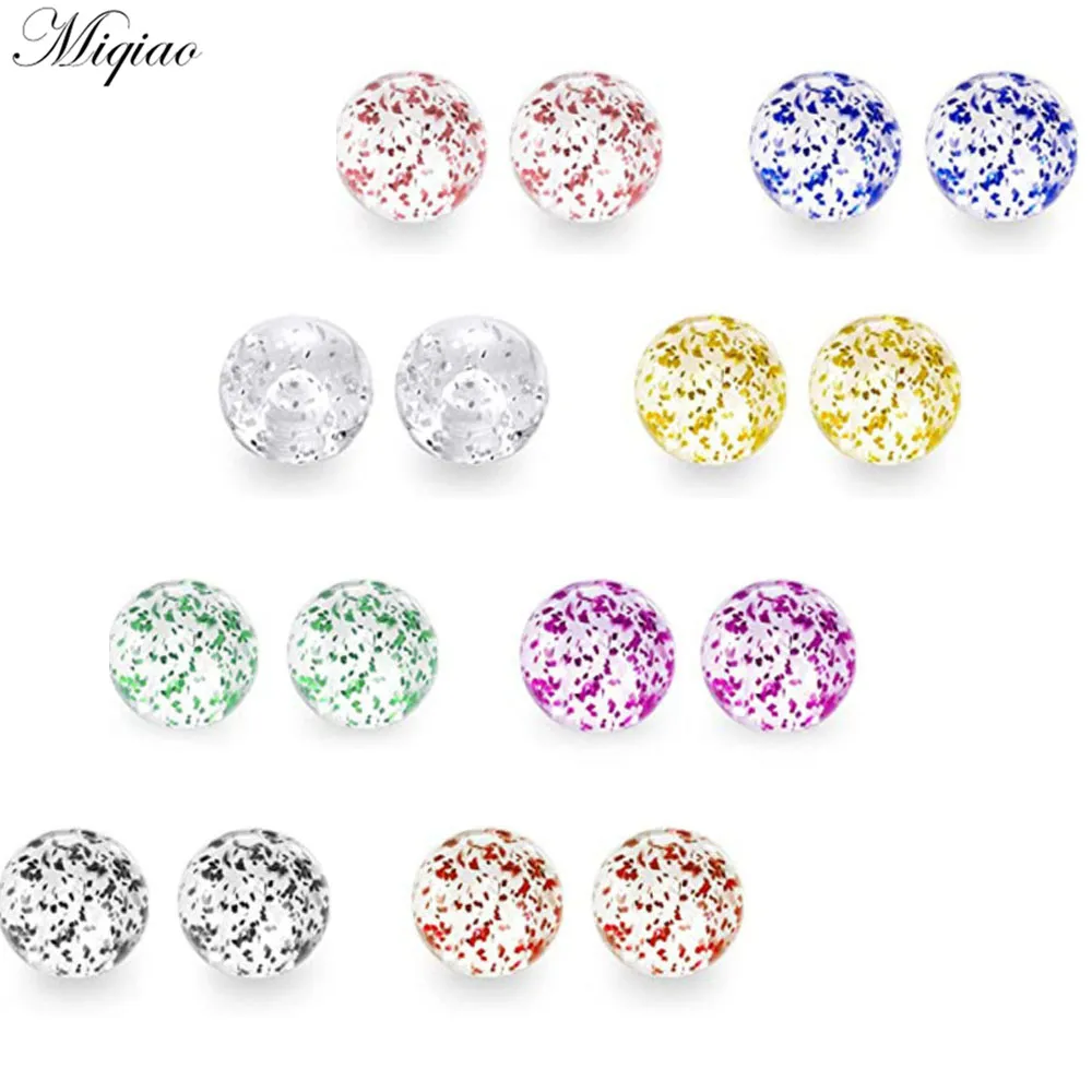 

Miqiao 32pcs New Product Explosion Type Acrylic Exquisite Suit Flash Ball 5mm-8mm Body Puncture Accessories