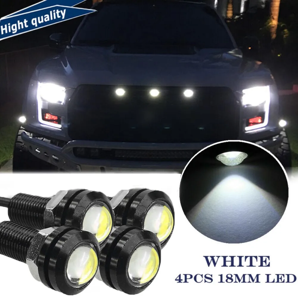 Universal 4pcs LED White Grille Lighting Lamps Kit Front/rear Side Marker Lights For Truck SUV Ford SVT Raptor Style