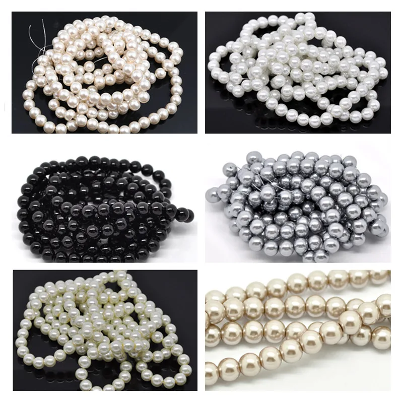 Стеклянные бусины 8 сезонов с имитацией жемчуга Круглые разноцветные ювелирные