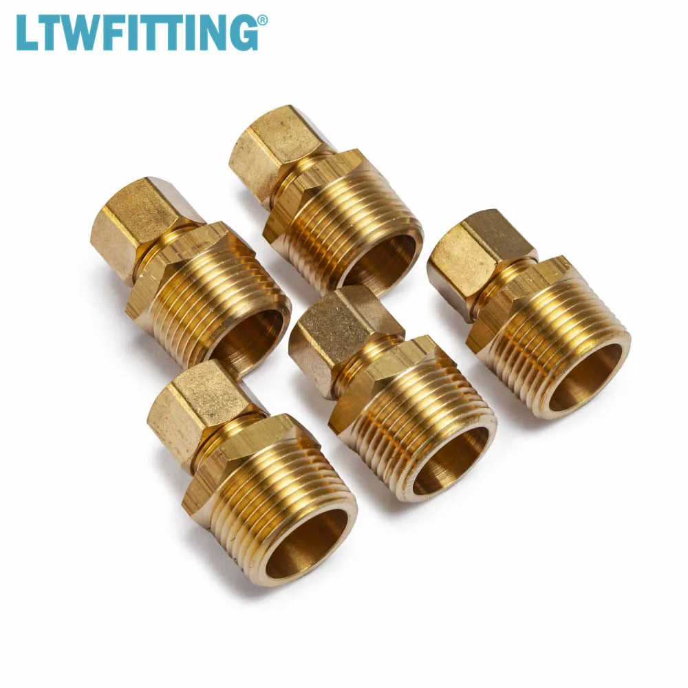 

LTWFITTING 1/2 "OD x 3/4" Мужской NPT компрессионный соединитель, латунный Компрессионный фитинг