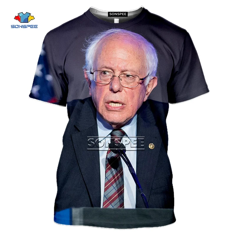 Bernie Sanders 2020 США футболка для мужчин с 3D принтом Мужская женская летняя Harajuku