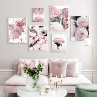 cherry blossoms peony carnation flower mountain nordic posters and prints wall art canvas painting wall pictures for living room