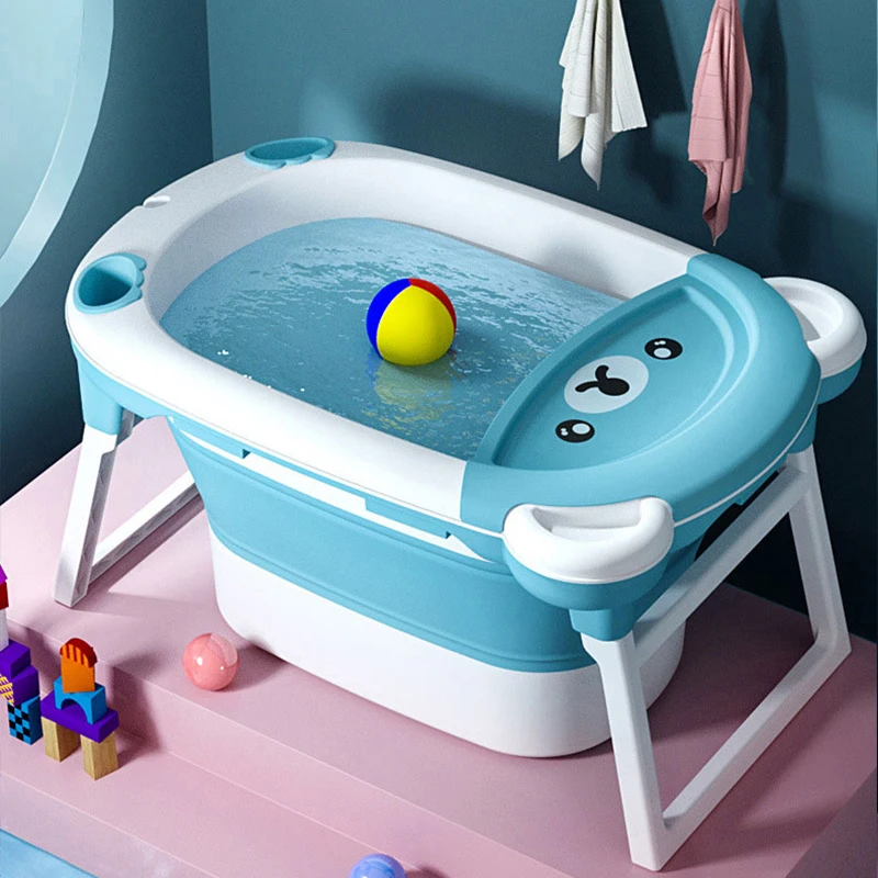 Детская блестящая Складная Ванна для купания 83 см ведро ванны новорожденных