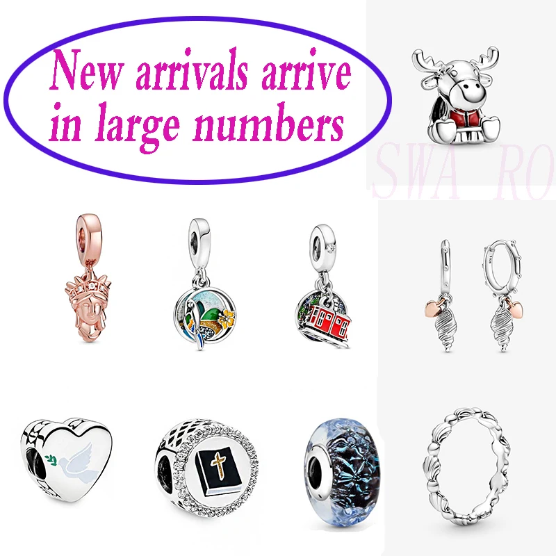 

Новинка 2020, подвеска-попугай в виде клена с лосями S925, Шарм «сделай сам», подходит для женщин, оригинальные ювелирные изделия 1:1