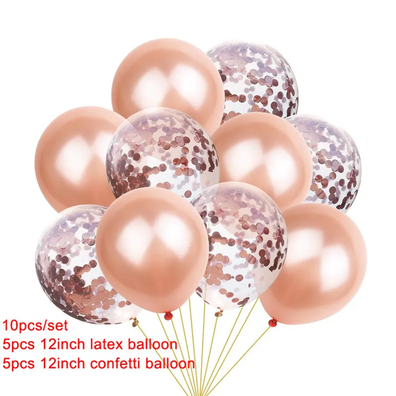 10pcs mixed 1 10 шт мульти розовое золото сердце фольгированные шары конфетти латексные воздушные шары для дня рождения вечерние украшения дети взрослые шарики для свадьбы - Цвет: 10pcs mixed 1