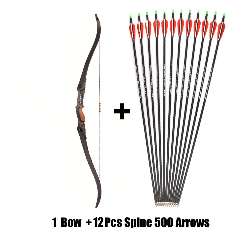 1 Bow and 12 Arrow CS игровой лук 56 дюймов изогнутый лук с безвредным наконечником стрелы и набор стрел для стрельбы из лука на открытом воздухе Охота Стрельба игра - Цвет: 1 Bow and 12 Arrow