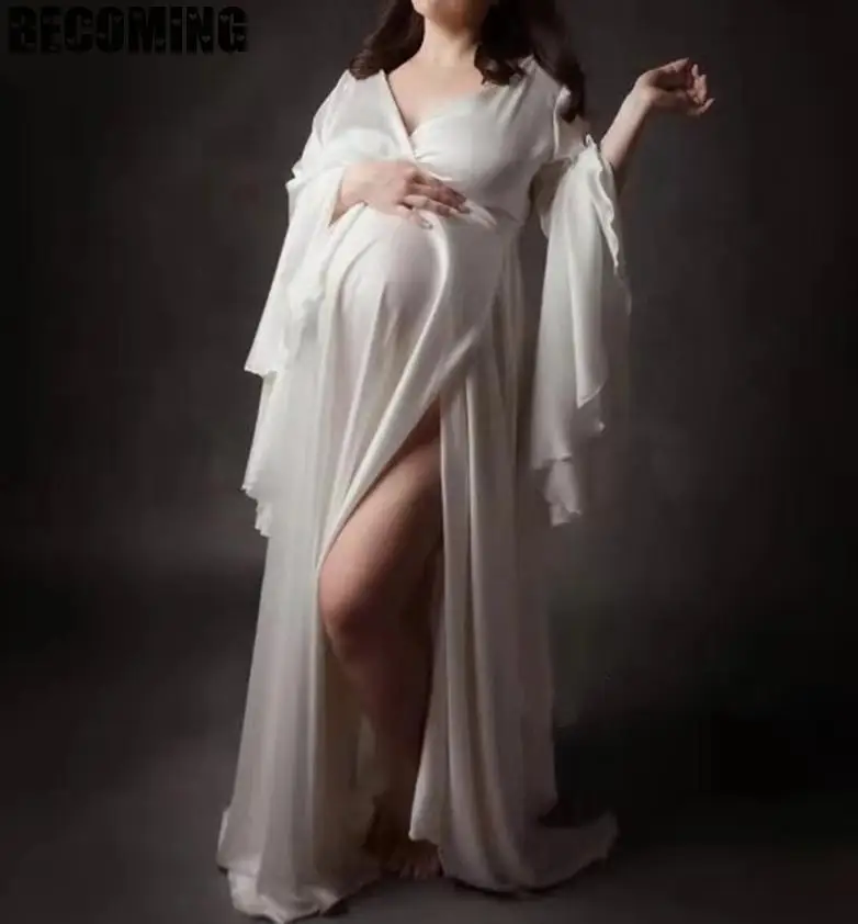 Платье для беременных фотосъемки сексуальные макси белые платья Большие размеры