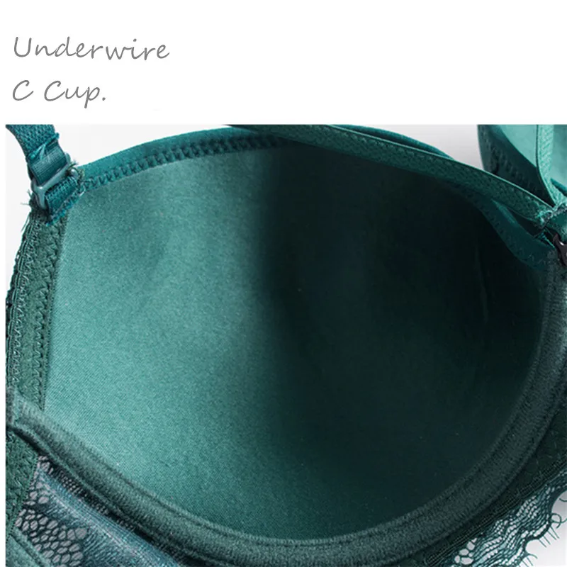 

Underwire Lace Push Up Bra and Thong Set Plus Size Bra Set Floral Lingerie Femme Brassiere Sexy Intimates Underwear & Sleepwears