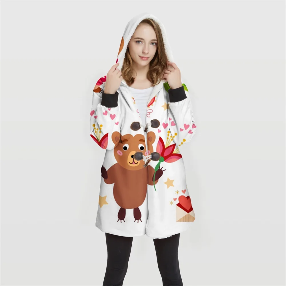 

Woman's Plus Size 3D print pattern Print Convertible Hoodie jackets 100% Polyester Tops soft jacket woman customer design WY36