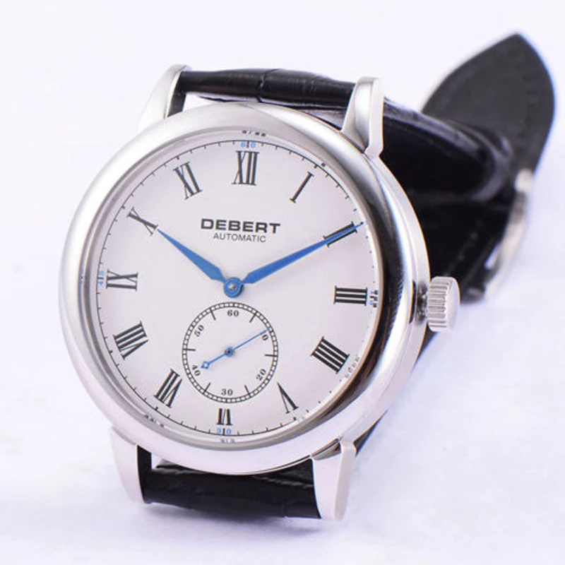 Мужские спортивные механические часы Debert с белым циферблатом сапфировым