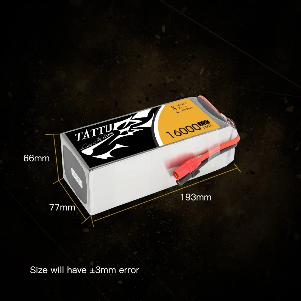 Аккумулятор LIPO TATTU 6S 22 2 в 16000 мАч 15C Max 30C для радиоуправляемого дрона|Детали и