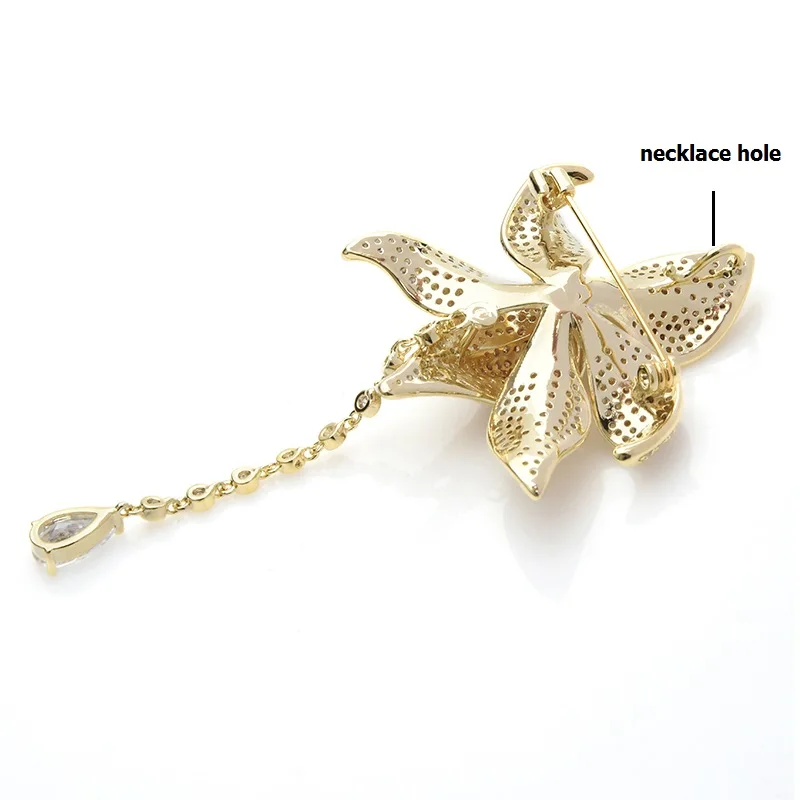 Женская брошь в форме цветка Wuli &amp baby элегантная с фианитами Высококачественная