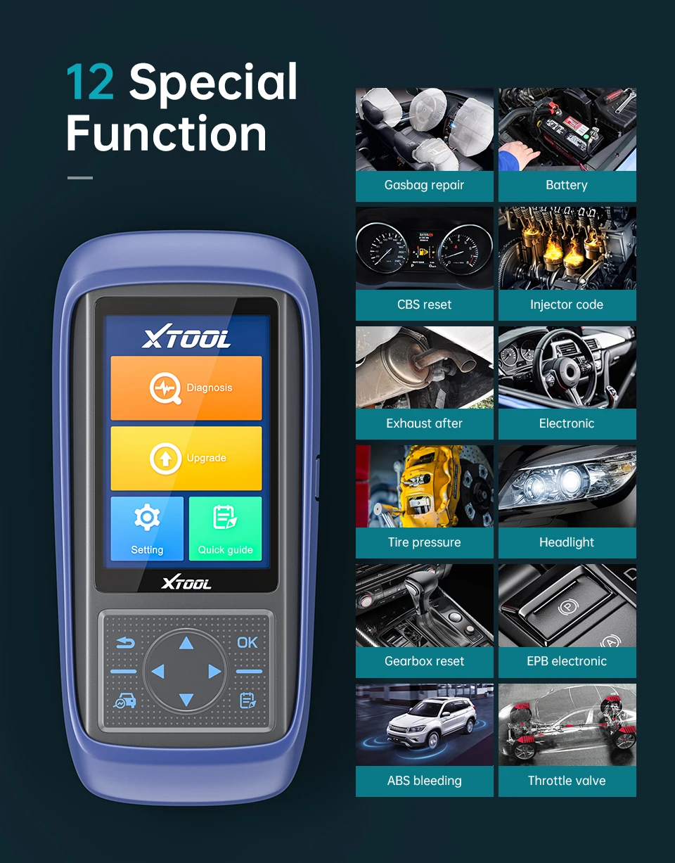 XTOOL A30Pro OBD2 считыватель кодов Сканер для полной диагностики с 13 службой сброса