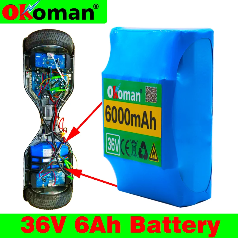 100% Новый оригинальный литиевый аккумулятор 36 в 6 Ач 10s2p В Аккумулятор 6000 мАч