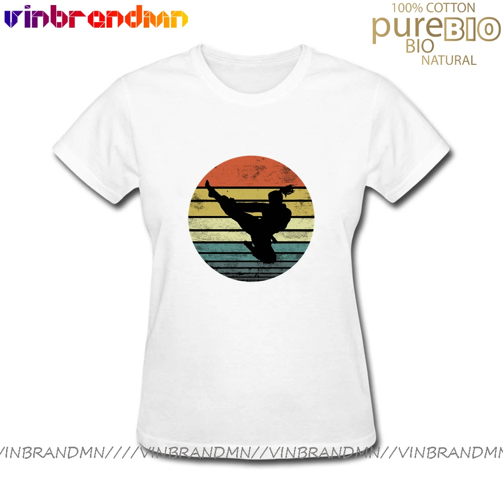 Женская футболка с короткими рукавами Повседневная из чистого хлопка в