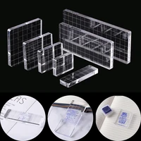 mix size clear acrylic stamp block grid lines pad for diy scrapbooking photo album decor essential stamping tools 2021 hot sale