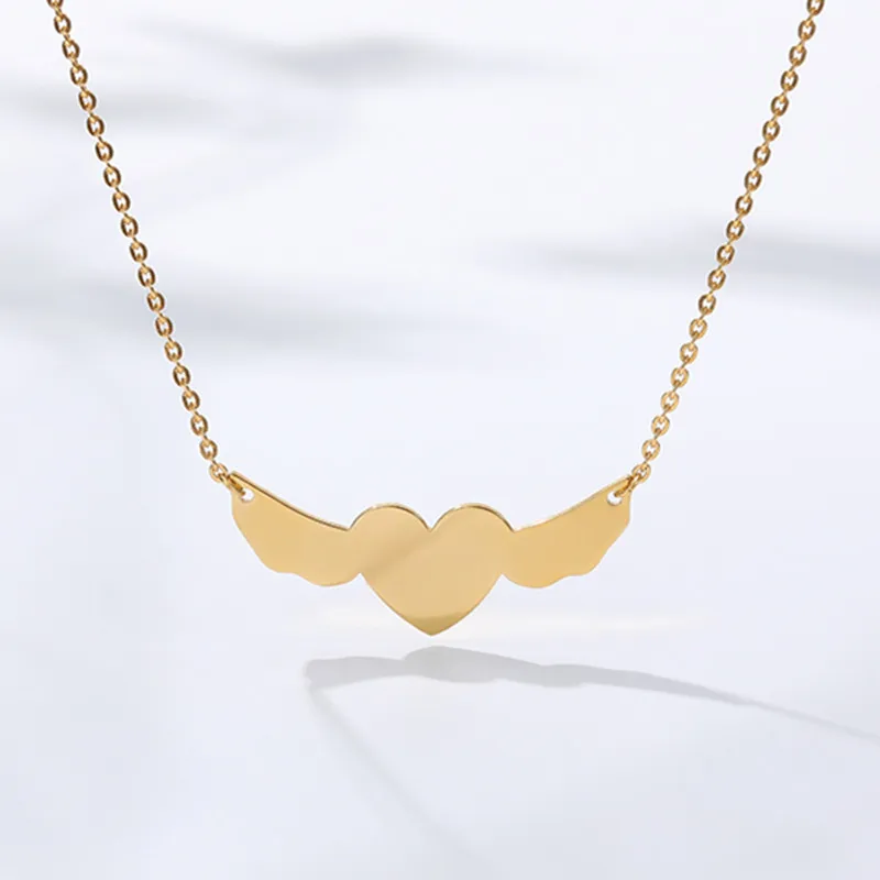 Ожерелье чокер крошечное сердце крыло для женщин Золотая цепочка Smalll Love ожерелье