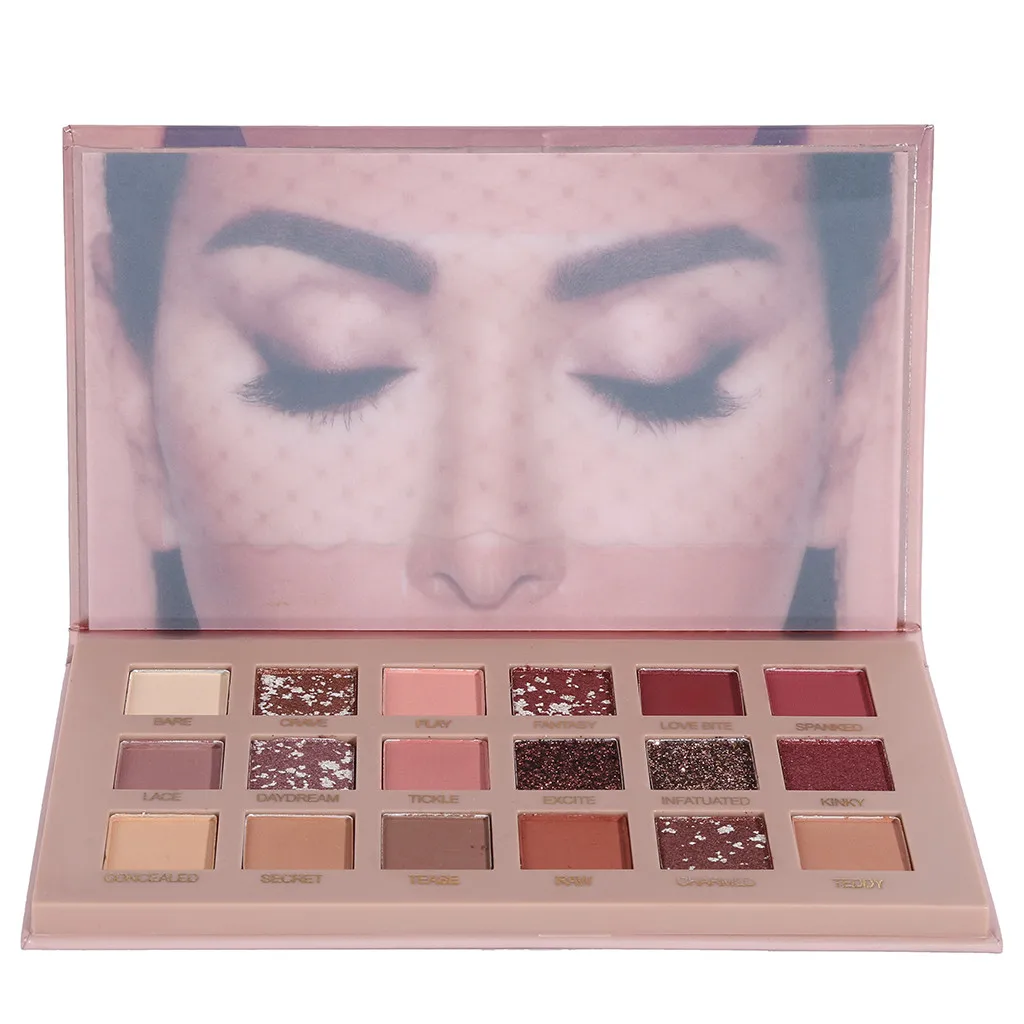 Палитра теней для век 18 цветов блестки розовые тени блестящие золотой лук пудра
