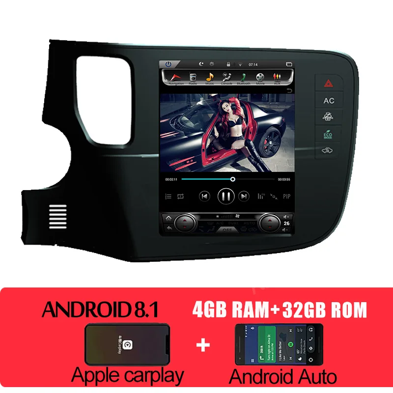 Android Car Radio KiriNavi 1 din Android 8,1 10," сенсорный экран автомобиля радио gps навигация для Mitsubishi Outlander автомобильный мультимедийный плеер 2013 - Цвет: Android Car Radio