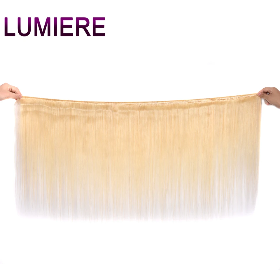 Lumiere волосы 613 светлые бразильские волосы пучок прямой переплетения Remy человеческие волосы пучок s 10-26 дюймов 3 шт для наращивания
