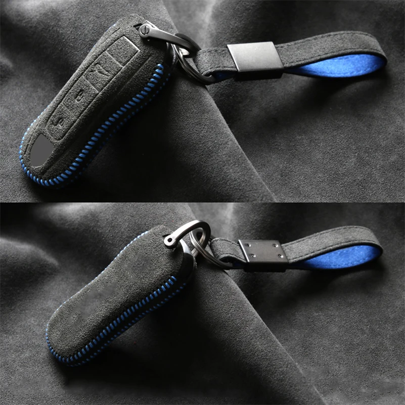 Замшевый Кожаный Автомобильный смарт-чехол для ключей с дистанционным