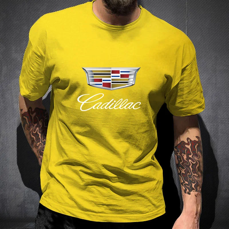 

Summer Cadillac Car Logo Custom Round Neck Punk Comfortable Print Short Sleeve Casual Tops Sweatshirts Leisure Men T Shirt Top