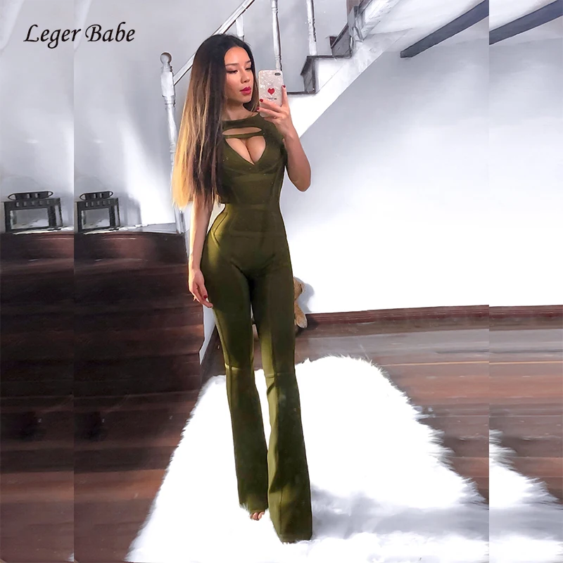 Женский утягивающий комбинезон зеленого и черного цвета сексуальные открытые