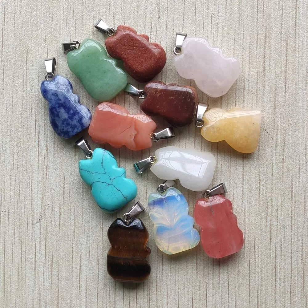 Бесплатная доставка модные подвески с натуральным камнем смешанные лисы для diy