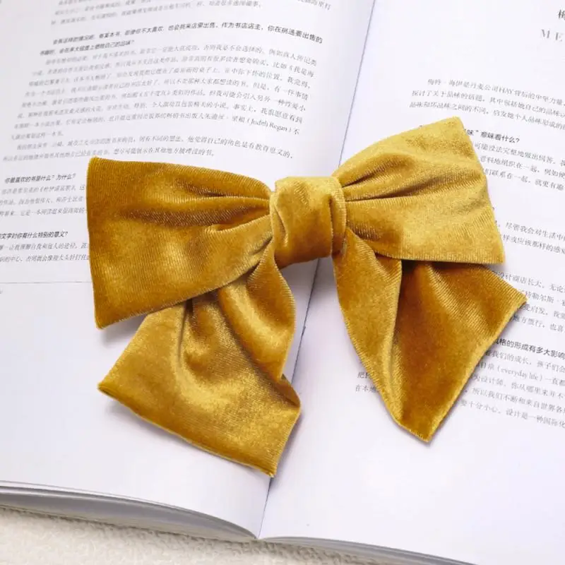 Женская бархатная заколка для волос с большим бантом и узлом корейский модный