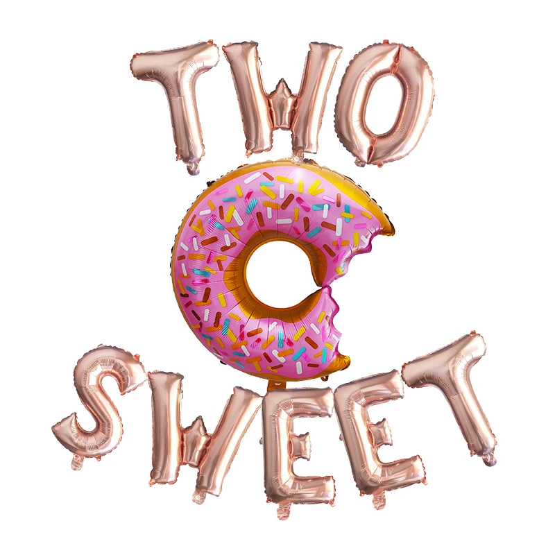 1 комплект 16 дюймов розовое золото две сладкие буквы Фольга воздушных шаров в