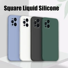 Square Liquid Silicone Phone Case for OPPO Find X3 Pro Lite Neo Original Cute Capa FindX3 X3Pro X3Lite X3Neo 5G Soft Cover Funda