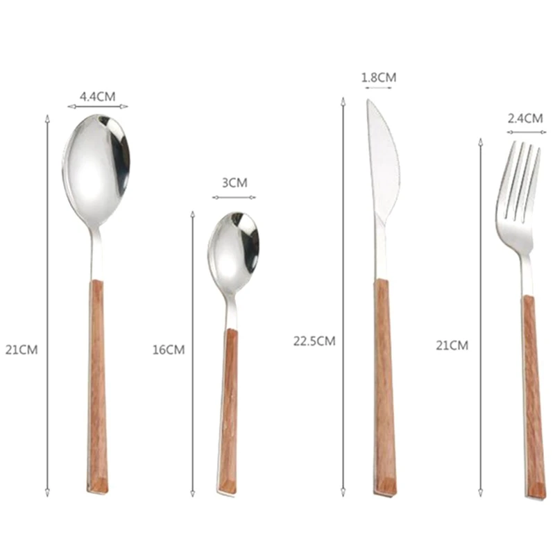 Новый 4 шт Серебристый цвет набор столовых приборов из нержавеющей стали с