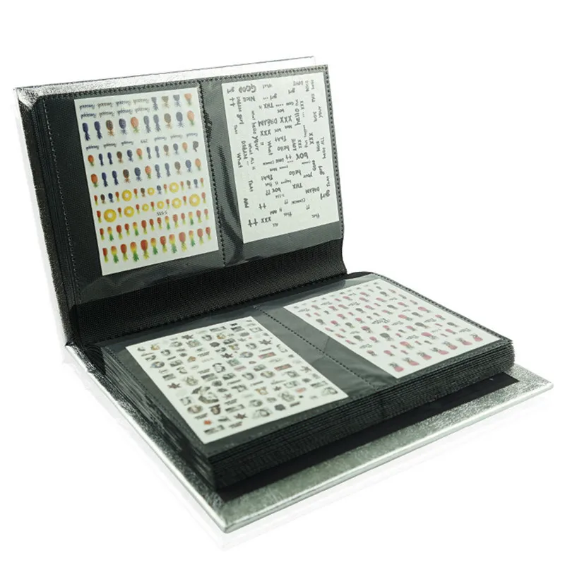 

3D Nail Sticker Water Decal Collecting Albums Storage Holder 120 Sheets Nail Art Display Showing Book Container Tool
