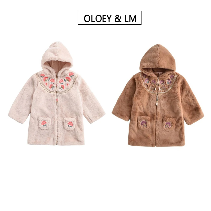 Одежда для маленьких девочек зимнее плюшевое пальто с кроликом модная верхняя