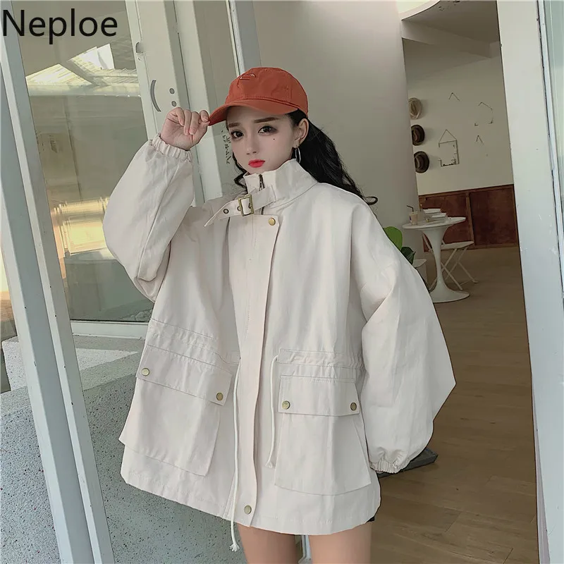 Neploe 2020 корейское карго пальто BF стиль Harajuku Женская куртка на молнии стоячий