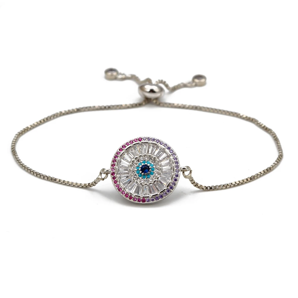 Lucky Eye Turkish EviL Charm Bracelet Gold Silver Color Colorful Zircon Adjustable for Women Girls Jewelry EY6758 | Украшения и