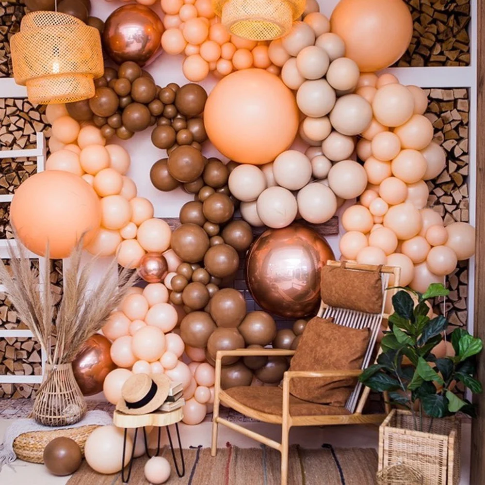 DIY Бледно-розовый зеленого цвета Карамель Кофе воздушный шар Ретро воздушные