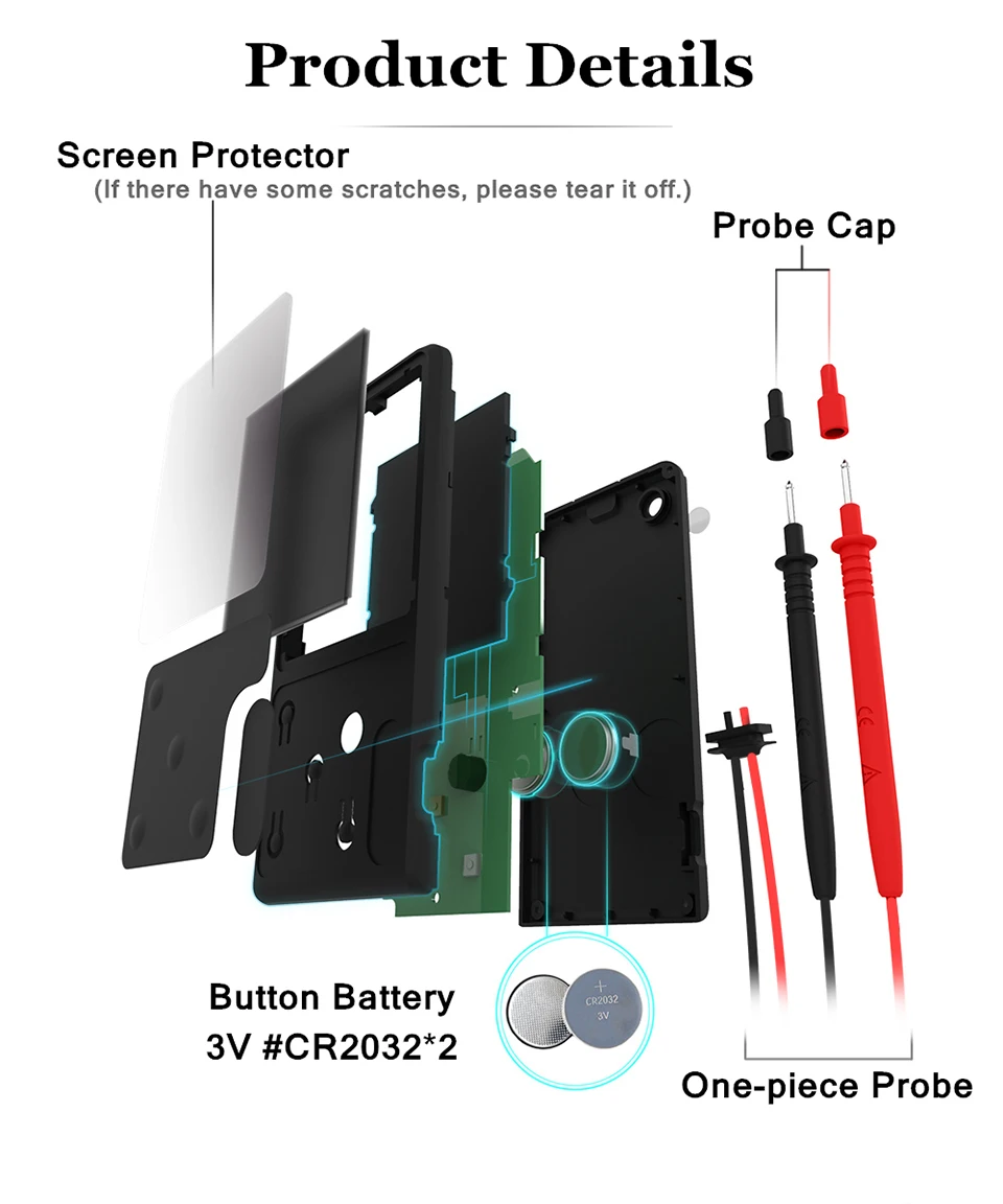 9999 Цифровой мультиметр BSIDE ADMS9CLN Большой 3 5 &quotЖК дисплей он лайн Дисплей