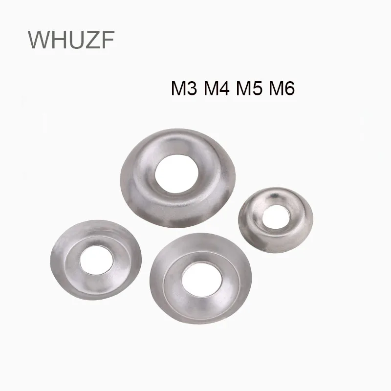 

WHUZF 100PCS M3 M4 M5 M6 304 Stainless Steel Bowl Type Conical Washer Countersunk Washers Concave-Convex Hollow Fisheye Gasket