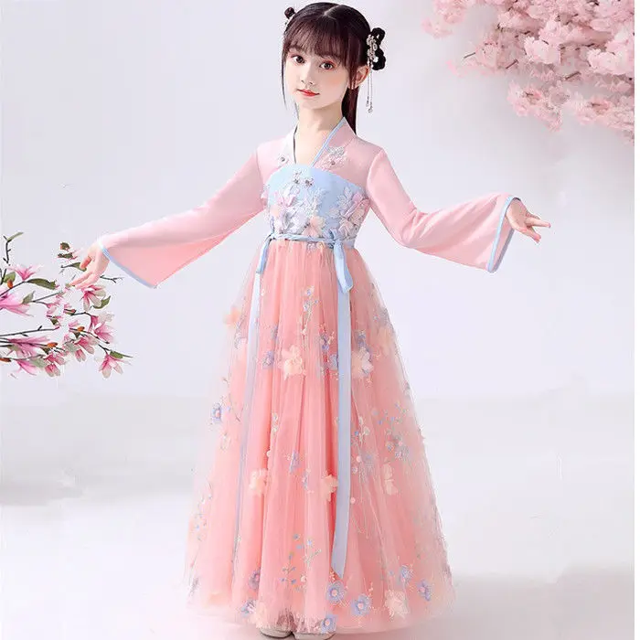 Традиционный китайский сказочный костюм для девочек новогодний наряд платье