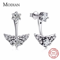 modian authentic 925 sterling silver fairy tale crown vintage drop earrings cubic zirconia luxury earring for women wedding