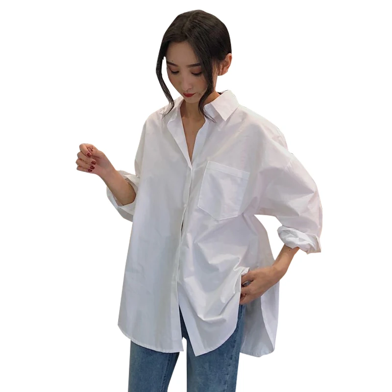 

Spring Autumn Vintage Long Sleeve Women Blouse Cotton White Blouse Femme Summer Loose Harajuku White Shirt Tops Casual Blusas