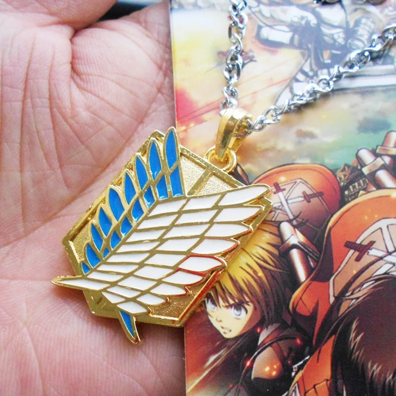 

Wings of Freedom Attack on Titan Necklace Eren Scout Legion Stationary Guard Military Police Trainee Squad Pendant Anime Jewelry