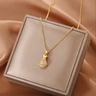 2021 корейская мода инкрустированная кристаллами золотого цвета Подвеска для кошелька из нержавеющей стали женское колье до ключицы женские элегантные украшения для вечеринок