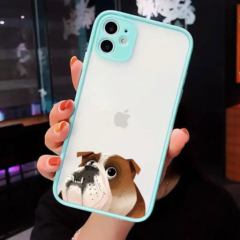 

Pug Dog French Bulldog cute pattern Phone Cases matte transparent For iphone 7 8 11 12 plus mini x xs xr pro max cover