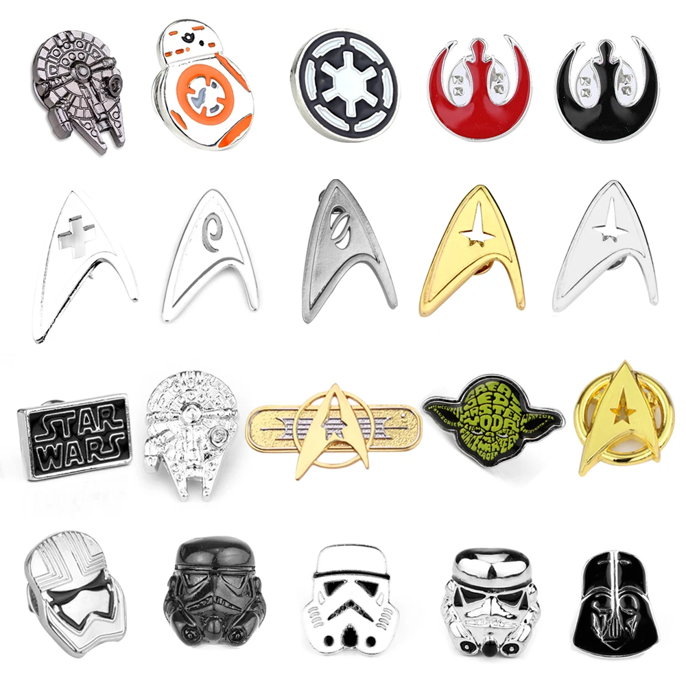 Star War Brooch Pin Stormtrooper Robot Enamel Alliance Falcon Metal Badge Lapel Men Women Movie Jewelry |