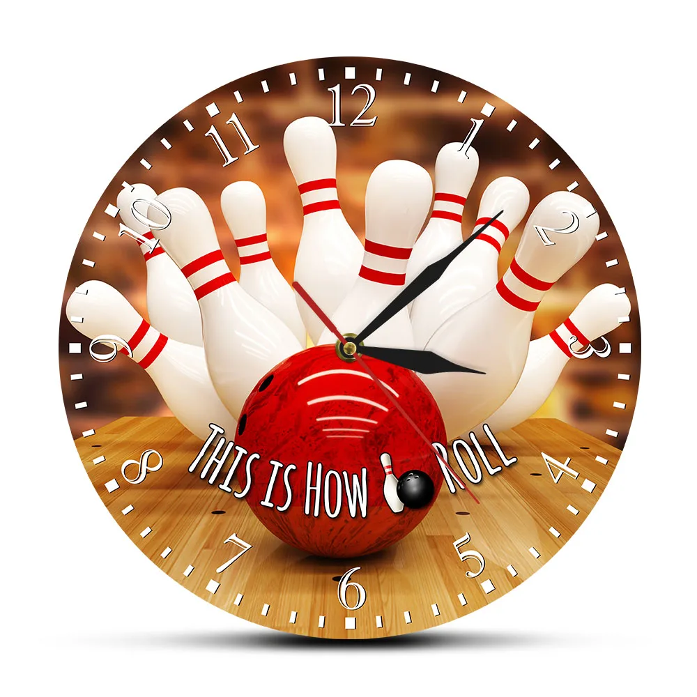 Вот как я катаю Боулинг настенные часы бесшумные не тикают шар для боулинга и