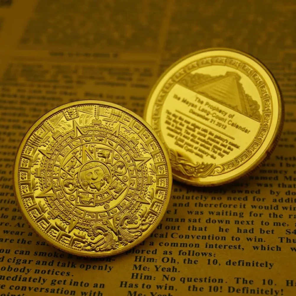 

Maya Memorial Coin Pyramids Coins Home Decoration Collection Coins Mexico Aztec Commemorative Foreign Non-Currency Coins